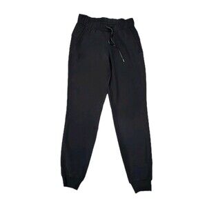Lululemon Joggers Womens 2 Black On The Fly Travel Pocket Mid Rise Casual Pants